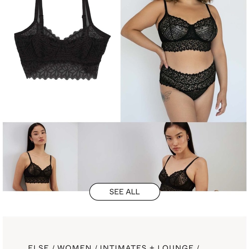 Else Black Lace Bra